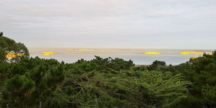 La plage de Goas Treiz depuis la terrasse de la maison en location à Trébeurden